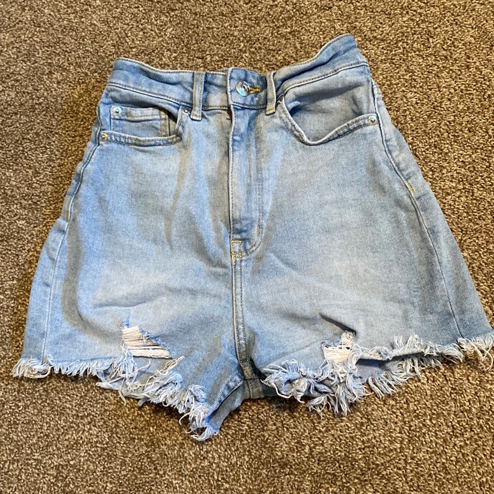 High waisted jean shorts